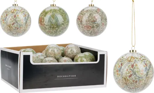 [APF670550] XMASS BALL 80MM FLOWERS 3ASS D