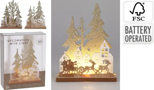 [AX5350130] XMAS TABLE LAMP 2ASS 15CM