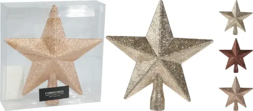 [CAA113670] TREE TOP STAR 20CM GLITTER 3AS