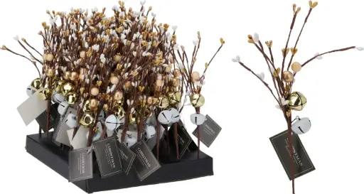 [CAA755070] BRANCHES 23CM WHITE AND GOLD