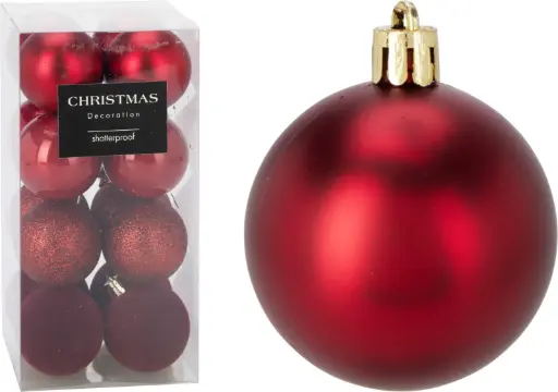 [CAN310050] XMASBALL 5CM SET16 DARK RED