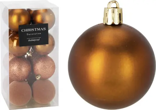 [CAN310120] XMASBALL 6CM SET16 BROWN