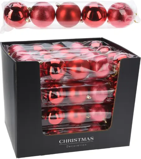 [CAR101520] XMAS BALL SET 5X80MM RED