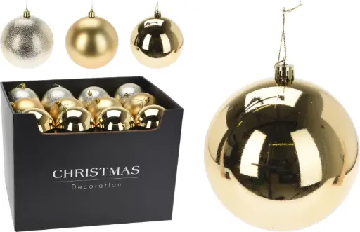 [CAR102000] XMAS BALL 100MM GOLD 3ASS