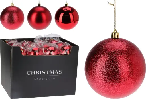 [CAR102020] XMAS BALL 100MM RED 3ASS