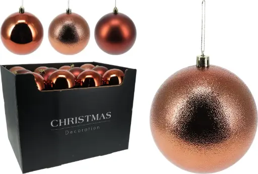[CAR102100] XMAS BALL 100MM COFFEE 3ASS