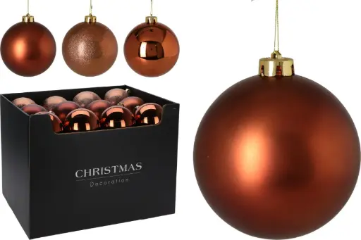 [CAR102600] XMAS BALL 120MM COFFEE 3ASS