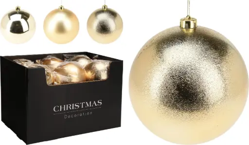 [CAR103000] XMAS BALL 140MM GOLD 3ASS