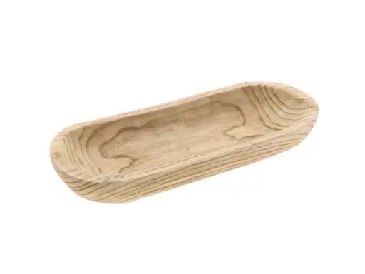 [862650515] Plate Ligno Ovl L60W22H7 Brown
