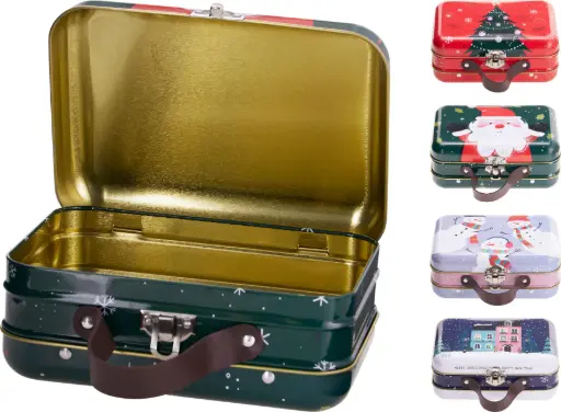 [170499650] STORAGE TIN XMAS 17X12X7CM
