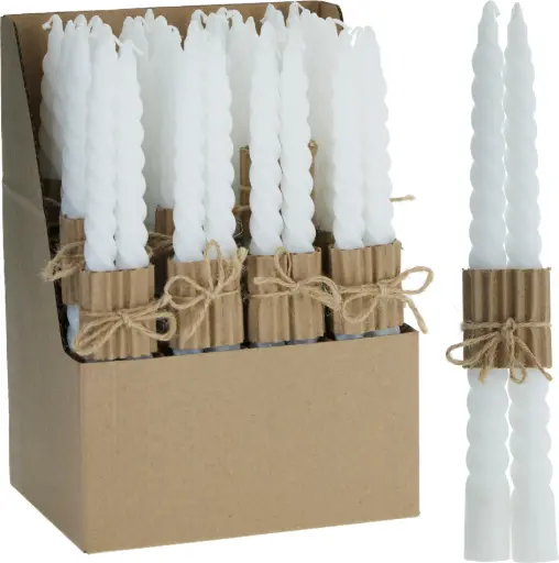 [A11300010] DINNER CANDLES SET 2PCS WHITE