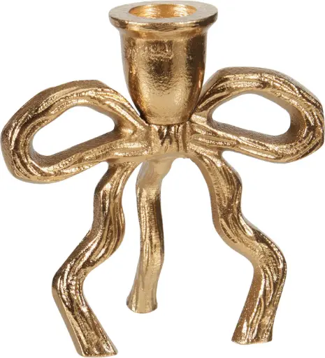 [A67103570] CANDLE HOLDER BOW 11CM GOLD