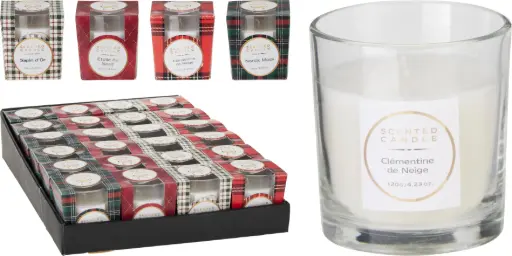 [A89500120] CANDLE IN GLASS 8CM 4ASS