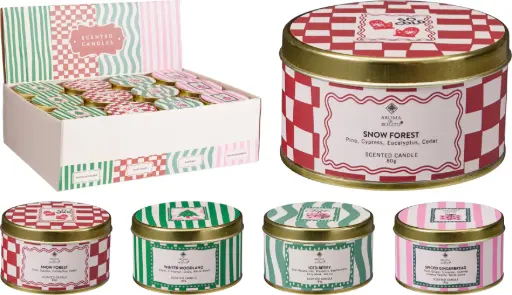 [A95200000] TIN SCENTED CANDLE 7X4CM 4ASS