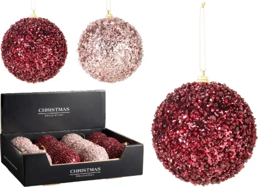 [ABJ461040] XMAS BALL 80MM 2ASS CLR