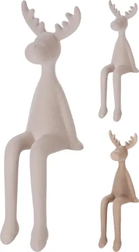 [AJC000960] REINDEER SITTING 30CM 2ASS CLR