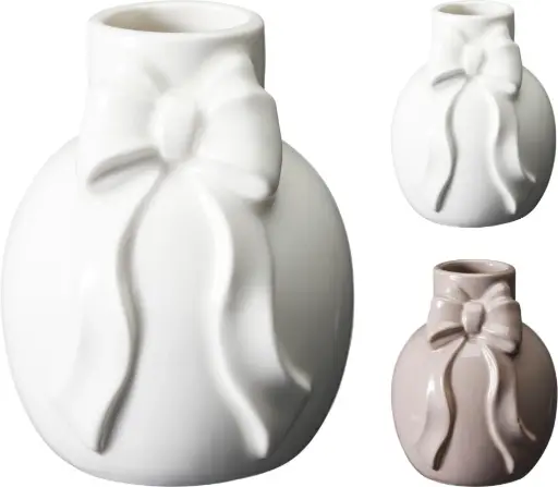 [APF671420] VASE BOW 9X12CM 2ASS
