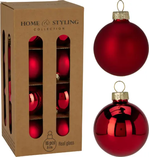 [ARB200420] XMAS BALL 60MM SET 16PC RED