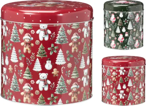 [BL4298150] STORAGE TIN SET 2PCS 2 XMAS DE