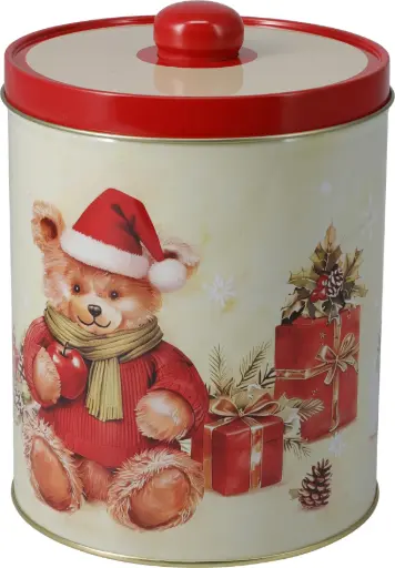 [BL4298250] STORAGE TIN XMAS BEAR DESIGN