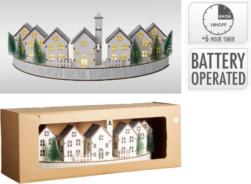 [GML001710] HOUSE XMAS SCENE LED 47CM WHIT