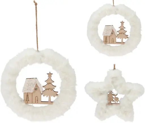 [GR9124800] XMAS HANGING DECO 18CM 2ASS
