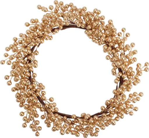 [MT1001420] XMAS WREATH WITH BERRIES GOLD